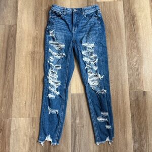 American Eagle Distressed Stretch Mom Jean Ankle Skinny Jean Size 0